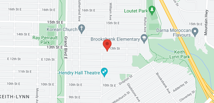 map of 823 E 13TH STREET